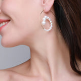 Embellished Series Exaggerated Swirl Pearl Earrings - CKDZ2021159