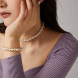 Embellished Series Gold Bead Double - Sided Pearl Choker - CKDZ2021204