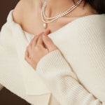 Embellished Series Double Layer Princess Pearl Necklace - CKDZ2021210