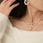 Embellished Series Double Layer Princess Pearl Necklace - CKDZ2021210