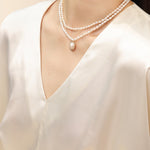 Embellished Series Double Layer Princess Pearl Necklace - CKDZ2021210