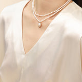 Embellished Series Double Layer Princess Pearl Necklace - CKDZ2021210