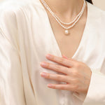 Embellished Series Double Layer Princess Pearl Necklace - CKDZ2021210