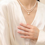 Embellished Series Double Layer Princess Pearl Necklace - CKDZ2021210