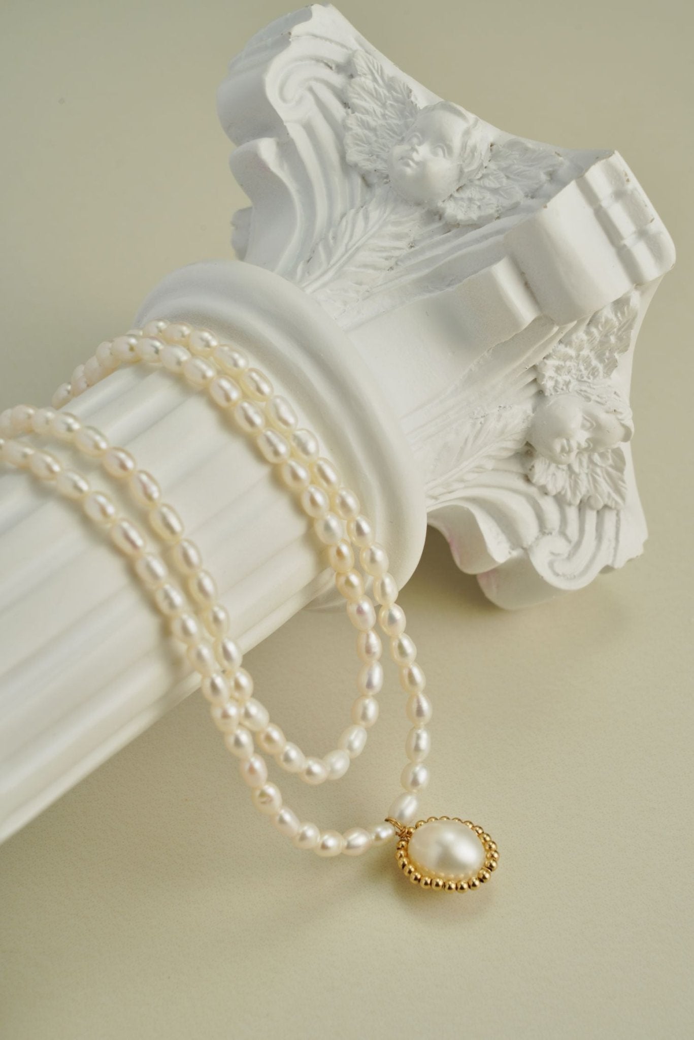 Embellished Series Double Layer Princess Pearl Necklace - CKDZ2021210