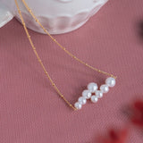 Embellished Series Double - layer Gradient Pearl Gourd Necklace - CKDZ2022258