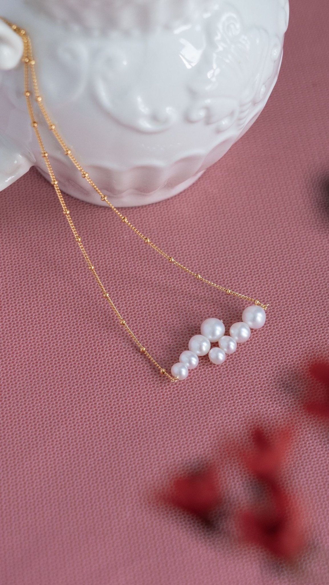 Embellished Series Double - layer Gradient Pearl Gourd Necklace - CKDZ2022258