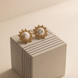 Embellished Series Small Sun Pearl Earrings - CKDZ2023019