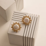 Embellished Series Small Sun Pearl Earrings - CKDZ2023019