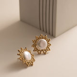 Embellished Series Small Sun Pearl Earrings - CKDZ2023019