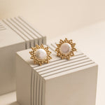 Embellished Series Small Sun Pearl Earrings - CKDZ2023019