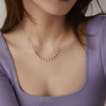 Embellished Series Smiling Bell Pearl Pendant Chain Necklace - CKDZ2023023