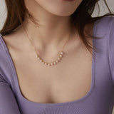 Embellished Series Smiling Bell Pearl Pendant Chain Necklace - CKDZ2023023