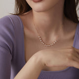 Embellished Series Smiling Bell Pearl Pendant Chain Necklace - CKDZ2023023