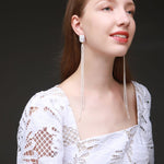 Starry Series Sugar Cube Long Tassel Earrings - CKFX2020024