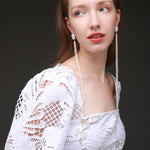 Starry Series Sugar Cube Long Tassel Earrings - CKFX2020024