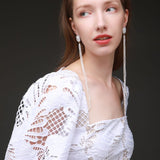 Starry Series Sugar Cube Long Tassel Earrings - CKFX2020024