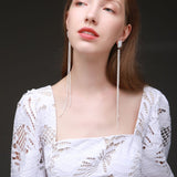 Starry Series Sugar Cube Long Tassel Earrings - CKFX2020024