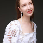 Starry Series Sugar Cube Long Tassel Earrings - CKFX2020024