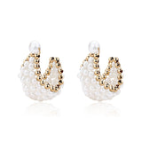 Starry Series Pearl Flower Basket Earrings - CKFX2023051