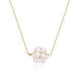 Starry Series Small Flower Ball Pearl Pendant Necklace - CKFX2023052