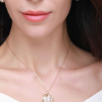 Classic Filigree Series Net Disk Multi - pearl Pendant Necklace - CKJD2019033