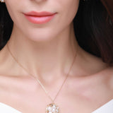 Classic Filigree Series Net Disk Multi - pearl Pendant Necklace - CKJD2019033