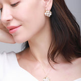 Classic Filigree Series Net Disk Multi - pearl Pendant Necklace - CKJD2019033