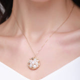 Classic Filigree Series Net Disk Multi - pearl Pendant Necklace - CKJD2019033