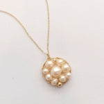 Classic Filigree Series Net Disk Multi - pearl Pendant Necklace - CKJD2019033