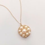 Classic Filigree Series Net Disk Multi - pearl Pendant Necklace - CKJD2019033