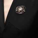 Classic Filigree Series Starry Nebula Pearl Brooch - CKJD2021003