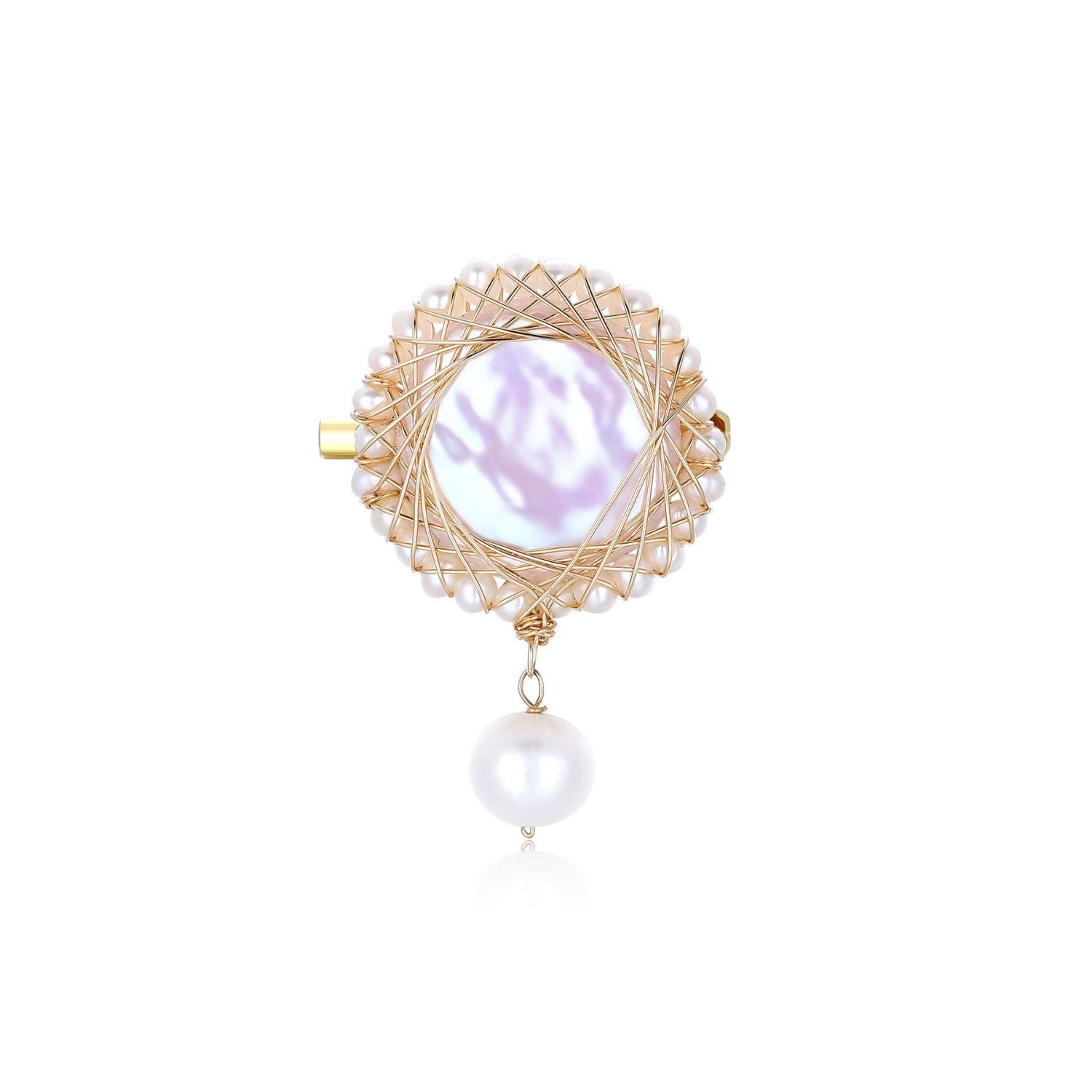 Classic Filigree Series Medal Pearl Brooch - CKJD2021004