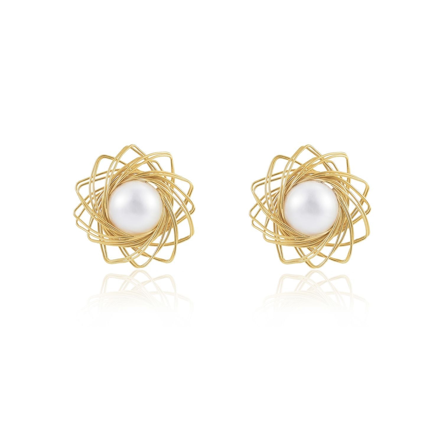 Classic Filigree Series Starburst Pearl Stud Earrings - CKJD2021105