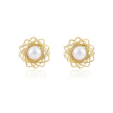 Classic Filigree Series Starburst Pearl Stud Earrings - CKJD2021105