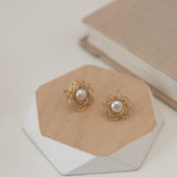 Classic Filigree Series Starburst Pearl Stud Earrings - CKJD2021105