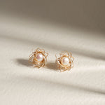 Classic Filigree Series Starburst Pearl Stud Earrings - CKJD2021105