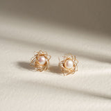 Classic Filigree Series Starburst Pearl Stud Earrings - CKJD2021105