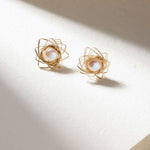 Classic Filigree Series Starburst Pearl Stud Earrings - CKJD2021105