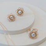 Classic Filigree Series Starburst Pearl Stud Earrings - CKJD2021105