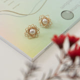 Classic Filigree Series Starburst Pearl Stud Earrings - CKJD2021105