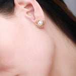 Classic Filigree Series Starburst Pearl Stud Earrings - CKJD2021105