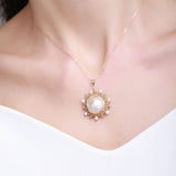 Classic Filigree Series Princess Lace Seawater Mabe Pearl Necklace - CKJD2021112