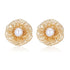 Classic Filigree Series Prosperous Blossom Pearl Stud Earrings - CKJD2022219