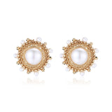 Classic Filigree Series Princess Lace Seawater Mabe Pearl Ear Clips - CKJD2022247 - 1