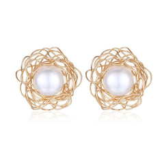 Classic Filigree Series Large Cotton Candy Clip Earrings - CKJD2023004 - 1