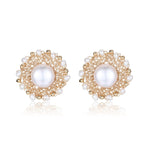 Classic Filigree Series Ancient Weave Full Pearl Earrings - CKJD2023005