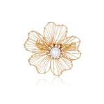 Classic Filigree Series Single Flower Pearl Brooch - CKJD2023007