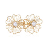 Classic Filigree Series Double Flower Pearl Brooch - CKJD2023008