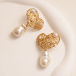 Miracle Series Heart - Shaped Baroque Pearl Dangle Earrings - CKJD2023044